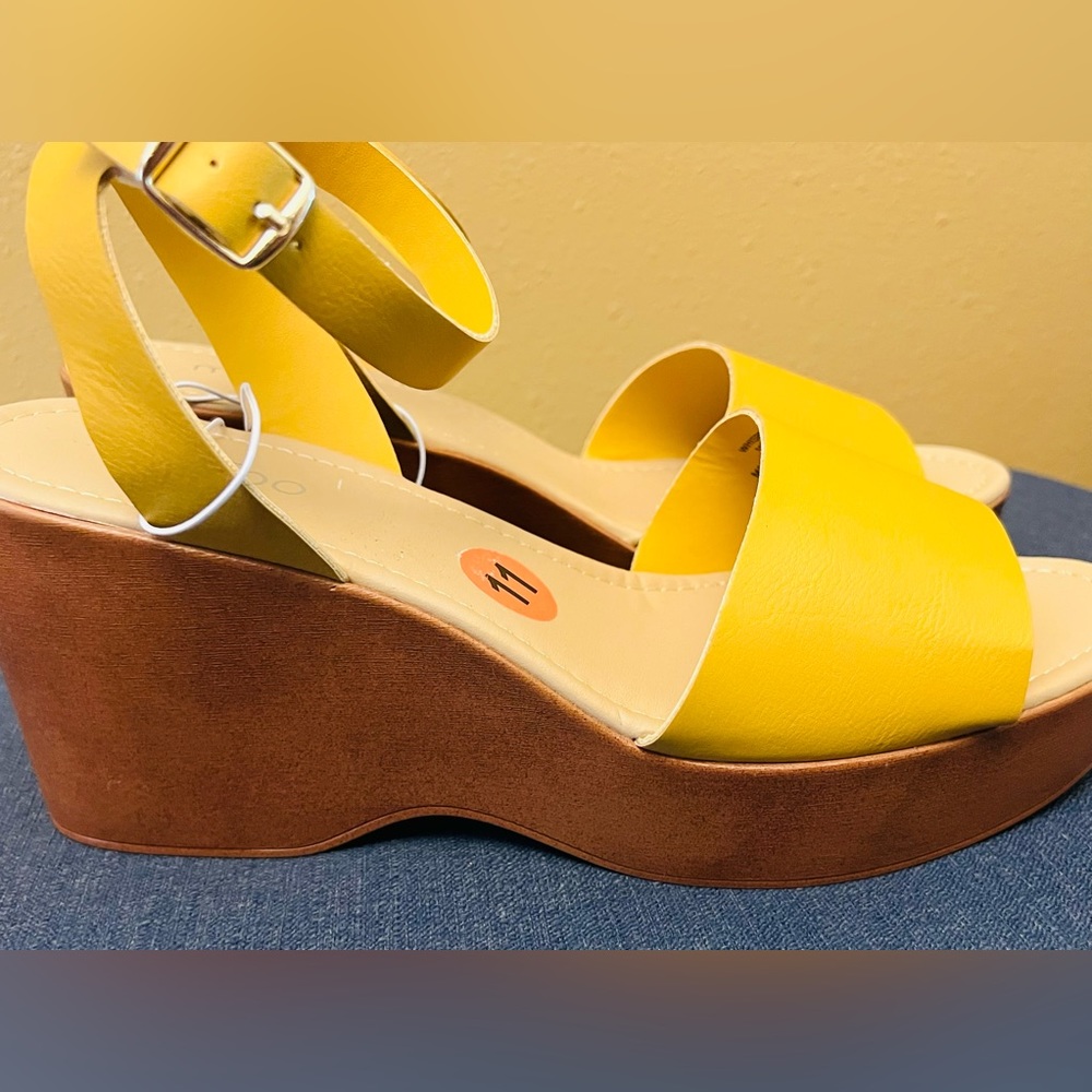 Yellow Wedge Sandals